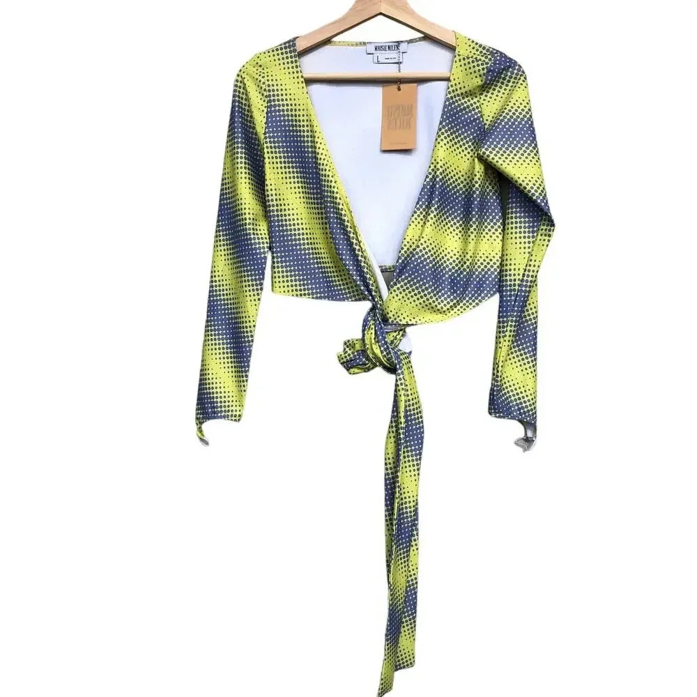 NWT Maise Wilen Long-sleeved Wrap-Around Top Size Large